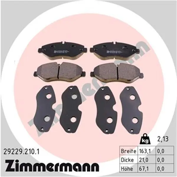 Tendencia Juego de pastillas de freno ZIMMERMANN 292292101