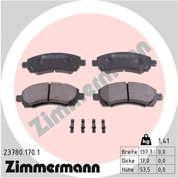 Oferta Juego de pastillas de freno ZIMMERMANN 237801701