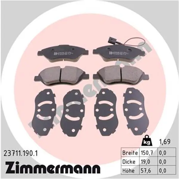 De Moda Juego de pastillas de freno ZIMMERMANN 237111901