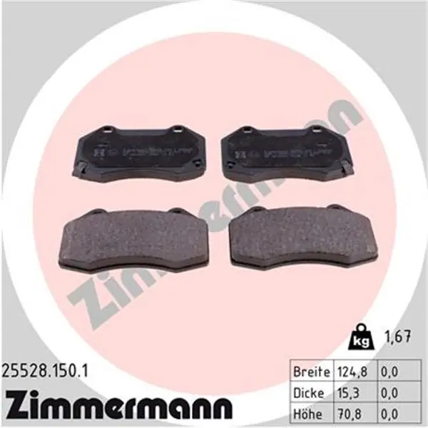 Precio Económico Juego de pastillas de freno ZIMMERMANN 255281501