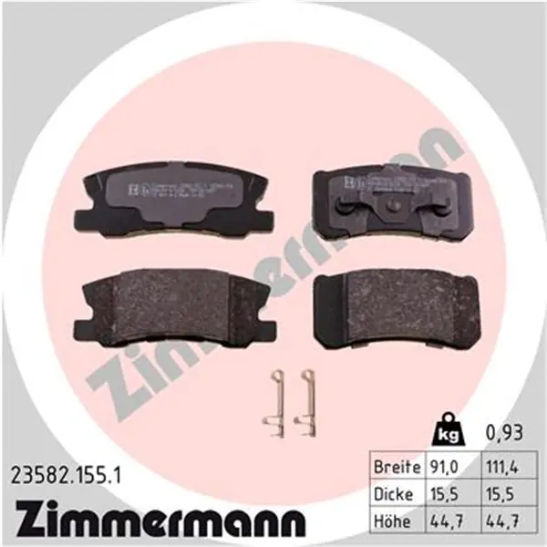 Juego de pastillas de freno ZIMMERMANN 235821551 Garantía De Devolución De Dinero