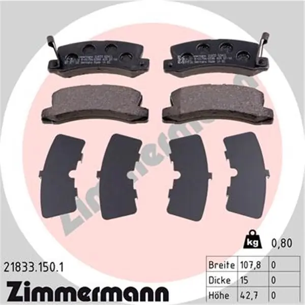 Envío Inmediato Juego de pastillas de freno ZIMMERMANN 218331501