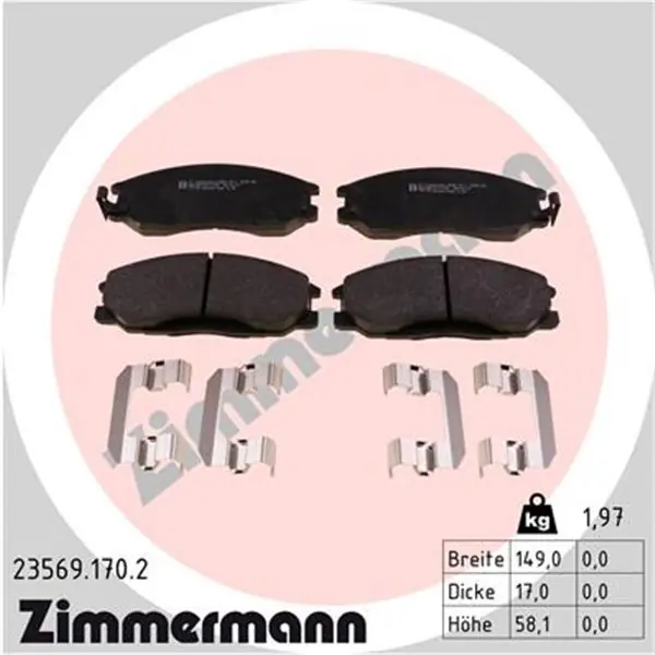 Rebajas Juego de pastillas de freno ZIMMERMANN 235691702