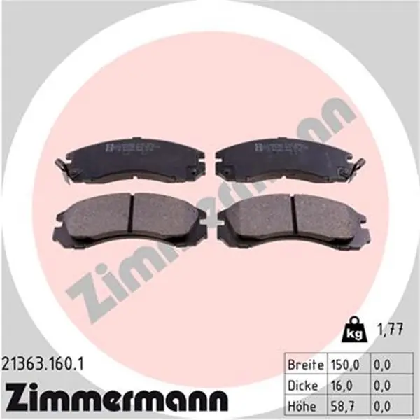 Juego de pastillas de freno ZIMMERMANN 213631601 Súper Precio