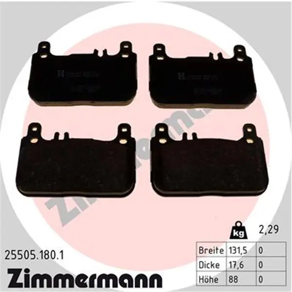 Premium Juego de pastillas de freno ZIMMERMANN 255051801