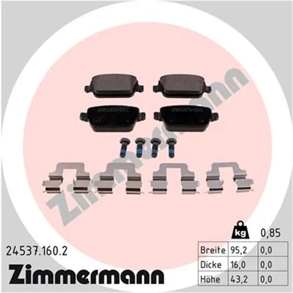 Profesional Juego de pastillas de freno ZIMMERMANN 245371602