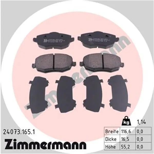Juego de pastillas de freno ZIMMERMANN 240731651 De Moda