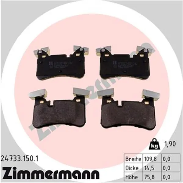Original Juego de pastillas de freno ZIMMERMANN 247331501