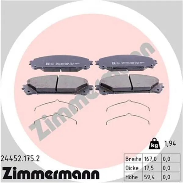 Juego de pastillas de freno ZIMMERMANN 244521752 Solo Por Tiempo Limitado