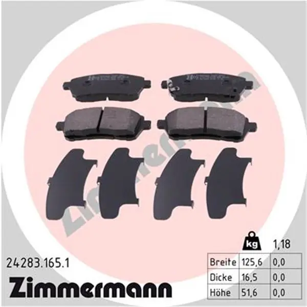 Envío Exprés Juego de pastillas de freno ZIMMERMANN 242831651