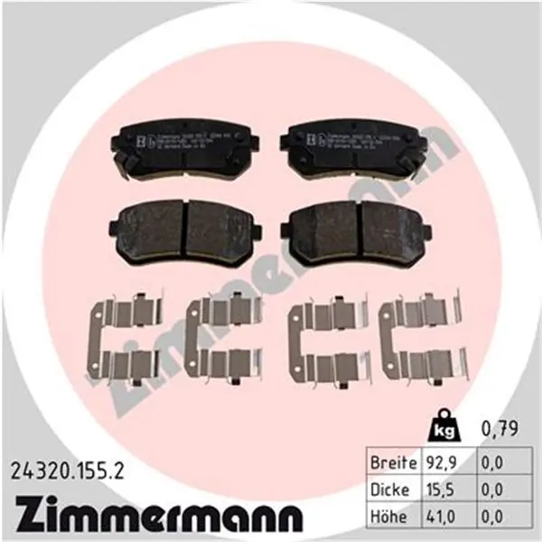 Juego de pastillas de freno ZIMMERMANN 243201552 Más Vendido