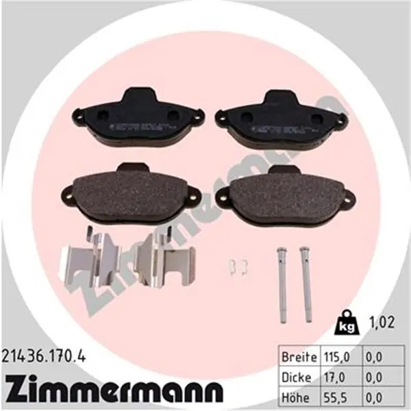Solo Hoy Juego de pastillas de freno ZIMMERMANN 214361704
