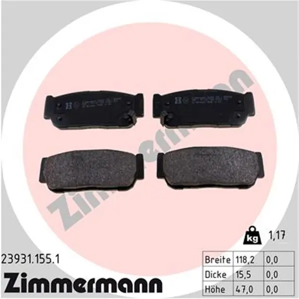 Juego de pastillas de freno ZIMMERMANN 239311551 Imprescindible (Must-Have)
