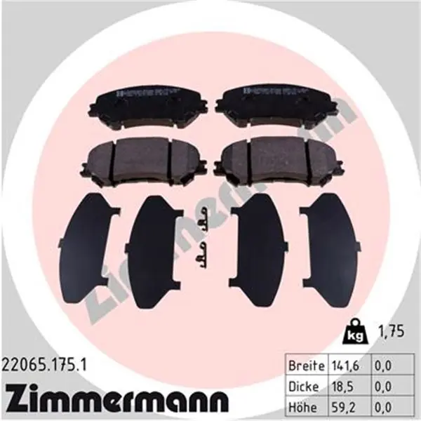 Juego de pastillas de freno ZIMMERMANN 220651751 Barato