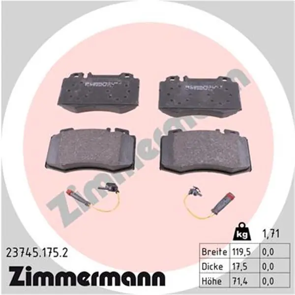 Gran Oferta Juego de pastillas de freno ZIMMERMANN 237451752
