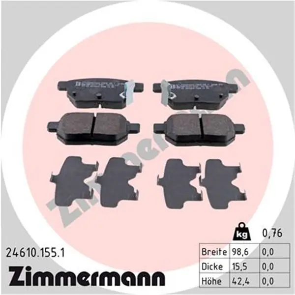 Pedido Al Por Mayor Juego de pastillas de freno ZIMMERMANN 246101551