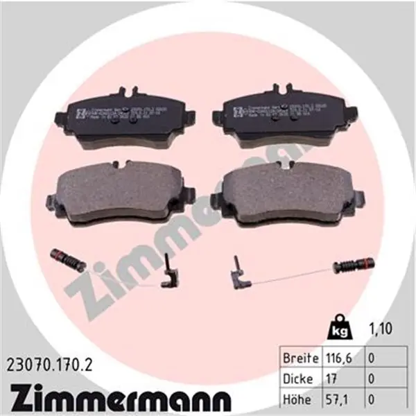Juego de pastillas de freno ZIMMERMANN 230701702 Bestseller