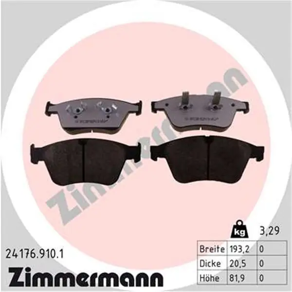 Juego de pastillas de freno ZIMMERMANN 241769101 Última Versión
