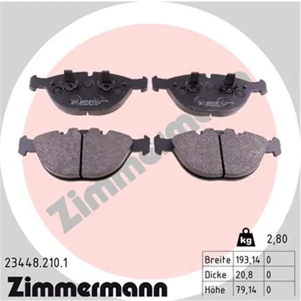 Stock Limitado Juego de pastillas de freno ZIMMERMANN 234482101