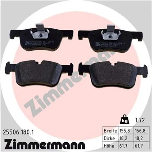 Juego de pastillas de freno ZIMMERMANN 255061801 Disponible Ahora