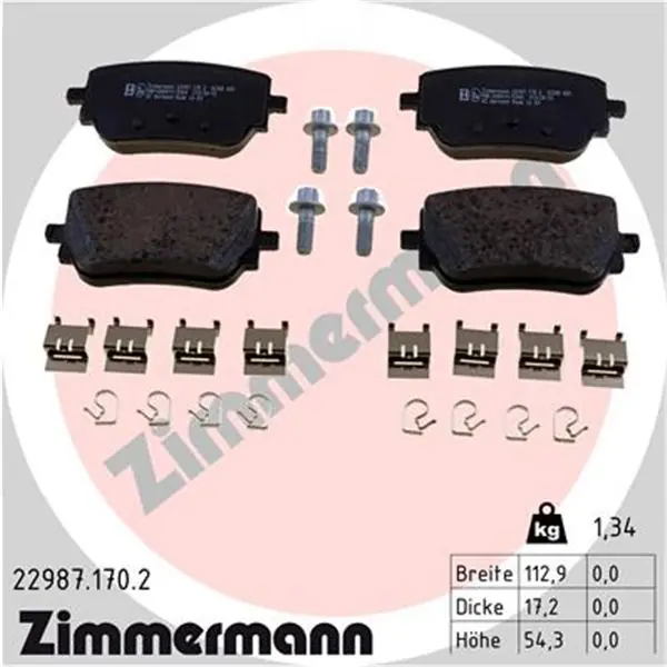 Nuevo Modelo Juego de pastillas de freno ZIMMERMANN 229871702