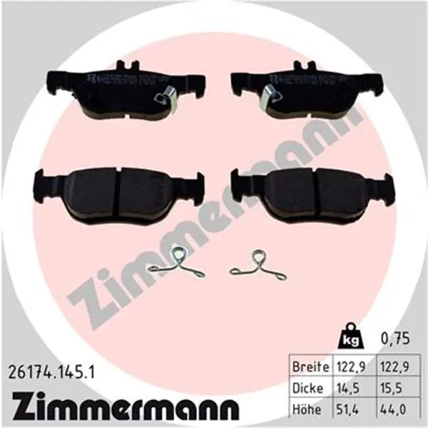 Garantía Incluida Juego de pastillas de freno ZIMMERMANN 261741451