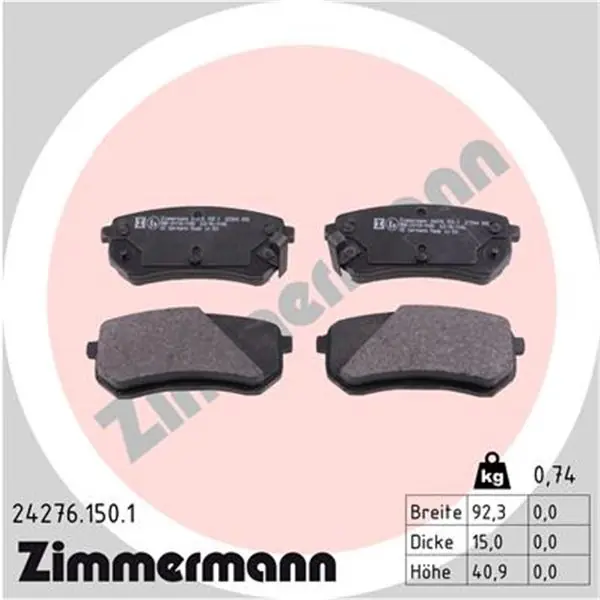 Juego de pastillas de freno ZIMMERMANN 242761501 Promoción Exclusiva