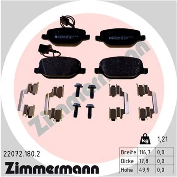 Juego de pastillas de freno ZIMMERMANN 220721802 Última Oportunidad