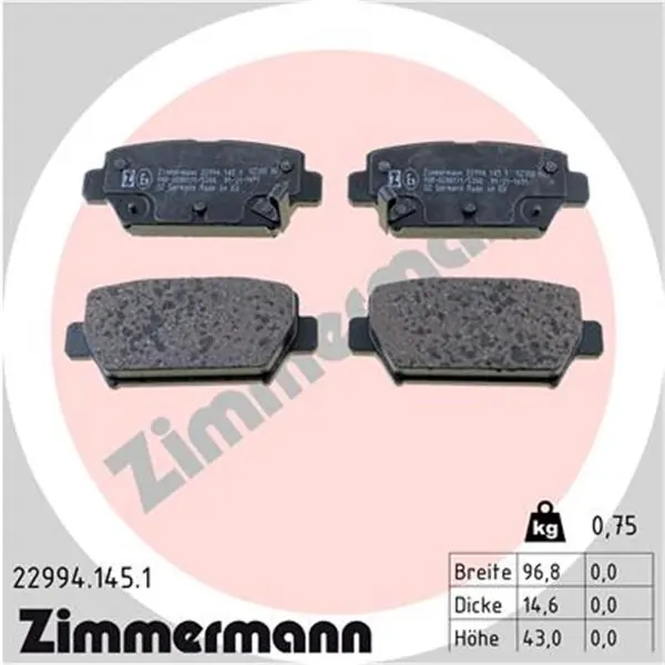 Comprar En Línea Juego de pastillas de freno ZIMMERMANN 229941451