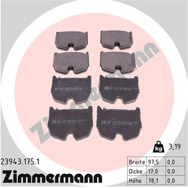 Juego de pastillas de freno ZIMMERMANN 239431751 Pedido Al Por Mayor