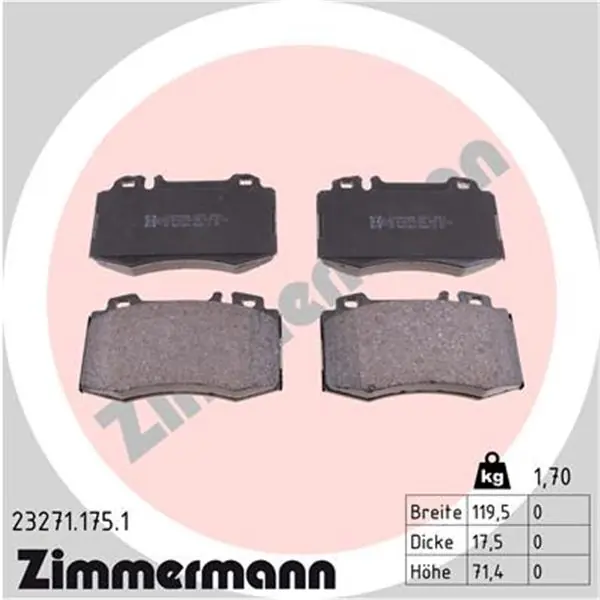 Juego de pastillas de freno ZIMMERMANN 232711751 Precio Reducido