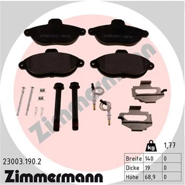 Entrega Rápida Juego de pastillas de freno ZIMMERMANN 230031902