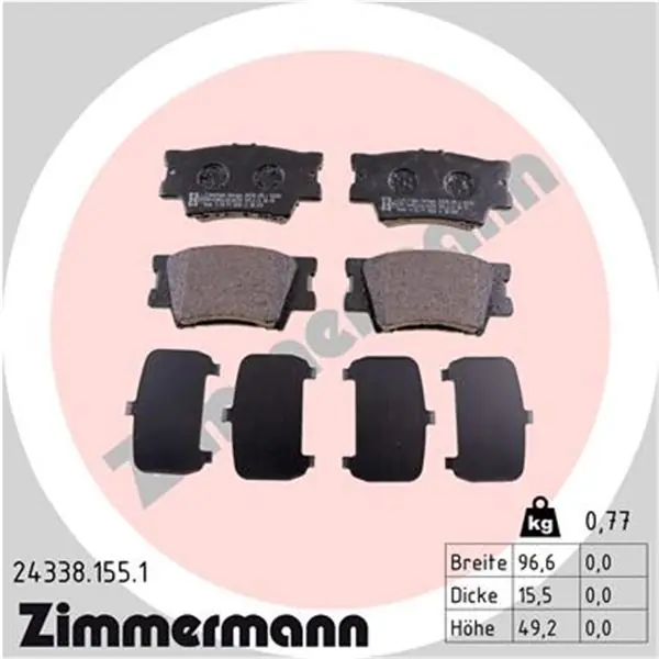 Juego de pastillas de freno ZIMMERMANN 243381551 No Te Lo Pierdas