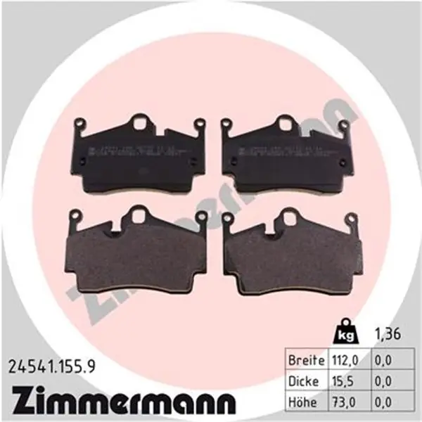 Tendencia Juego de pastillas de freno ZIMMERMANN 245411559