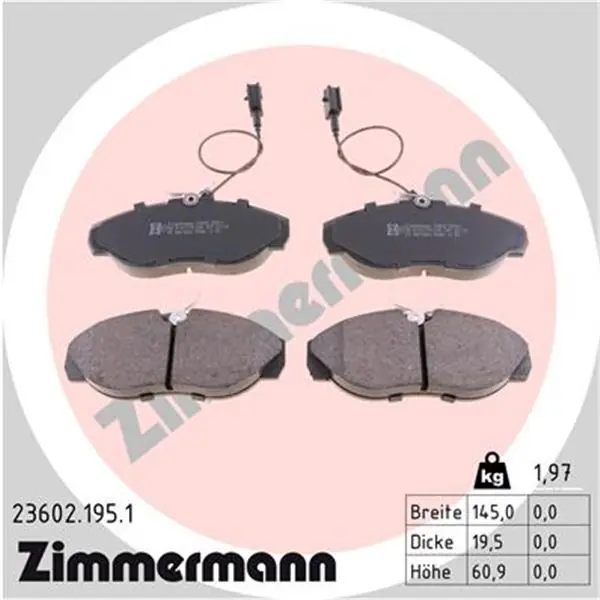 Juego de pastillas de freno ZIMMERMANN 236021951 Favorito De Clientes