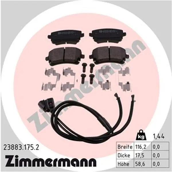 Juego de pastillas de freno ZIMMERMANN 238831752 Profesional