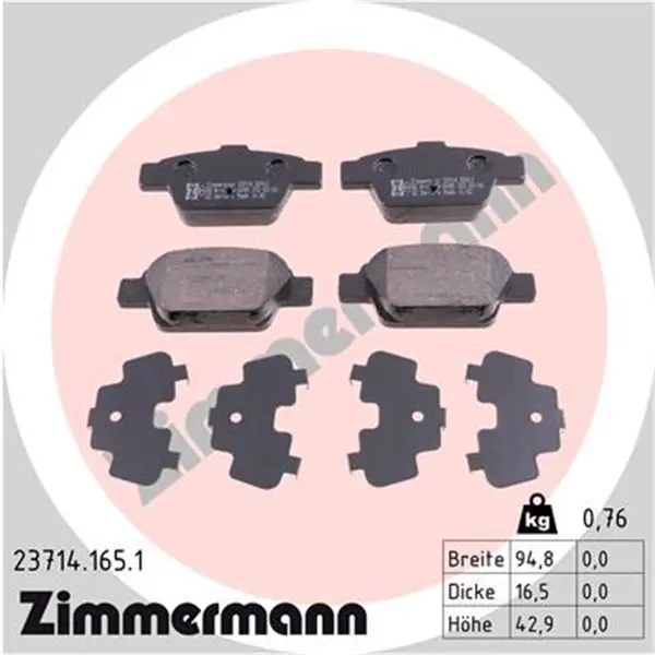 Juego de pastillas de freno ZIMMERMANN 237141651 Venta Final