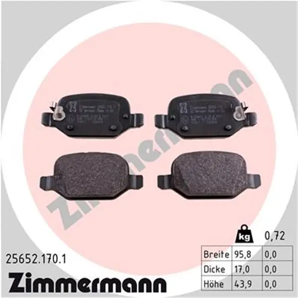 Garantía Incluida Juego de pastillas de freno ZIMMERMANN 256521701