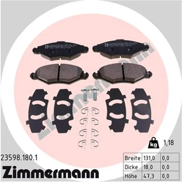Juego de pastillas de freno ZIMMERMANN 235981801 Súper Precio