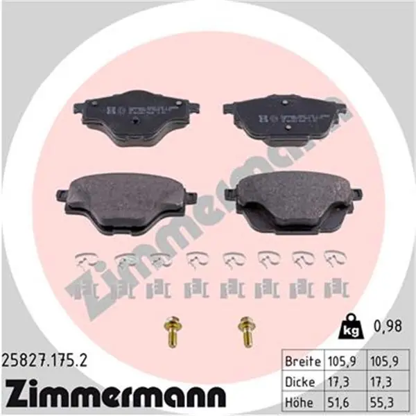 Precio De Oferta Juego de pastillas de freno ZIMMERMANN 258271752