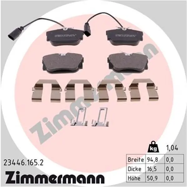 Juego de pastillas de freno ZIMMERMANN 234461652 No Te Lo Pierdas
