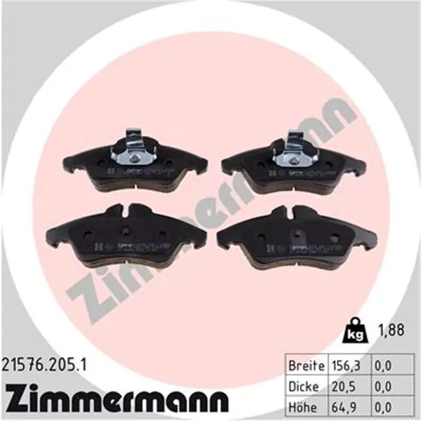 Oferta Juego de pastillas de freno ZIMMERMANN 215762051