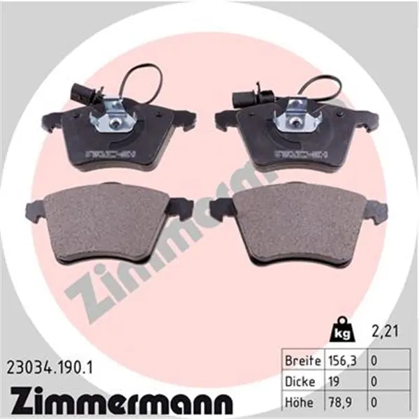 Juego de pastillas de freno ZIMMERMANN 230341901 Premium