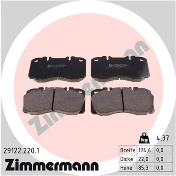 Juego de pastillas de freno ZIMMERMANN 291222201 Popular