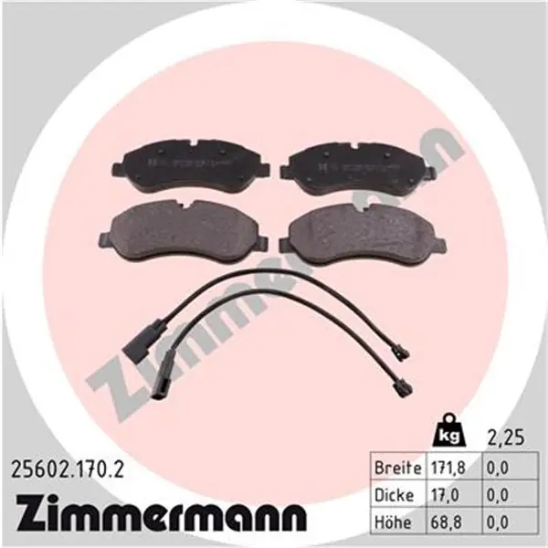 Juego de pastillas de freno ZIMMERMANN 256021702 Novedad