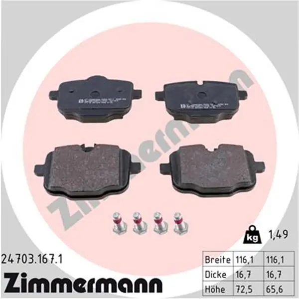 Juego de pastillas de freno ZIMMERMANN 247031671 Última Oportunidad