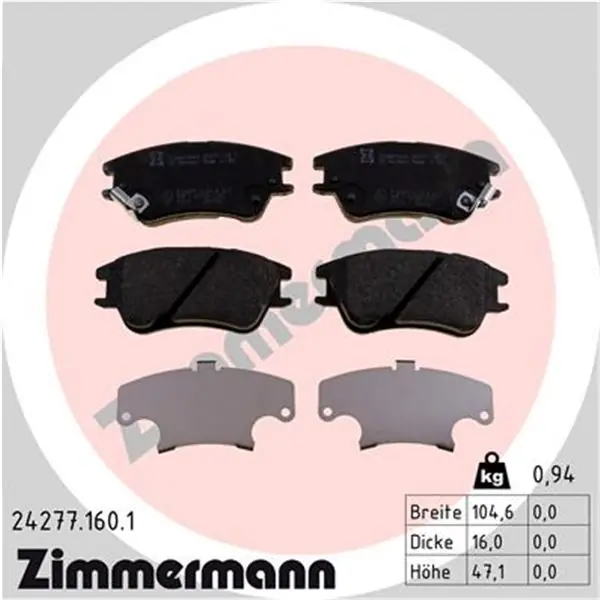 Juego de pastillas de freno ZIMMERMANN 242771601 Pedido Al Por Mayor