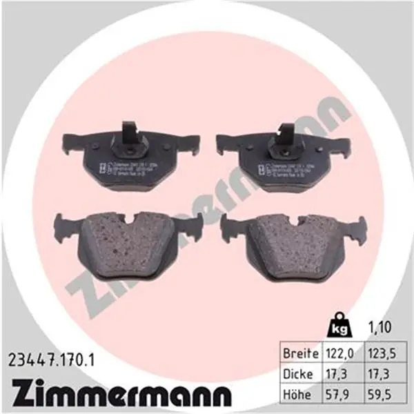 Juego de pastillas de freno ZIMMERMANN 234471701 Precio Reducido