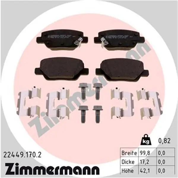 Juego de pastillas de freno ZIMMERMANN 224491702 Precio Bajo