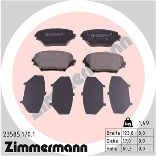 Juego de pastillas de freno ZIMMERMANN 235851701 Económico